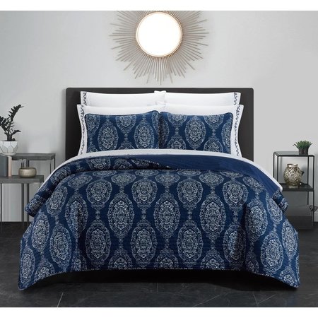 FIXTURESFIRST 6 Piece Verone Quilt Set, Navy Blue - Twin Size FI1704679